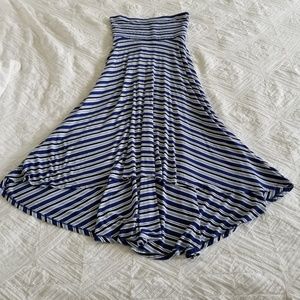 Motherhood Maternity strapless stripey hi lo dress